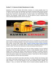 EcoStan®- # 1 Hammer Grinder Manufacturer In India.pdf